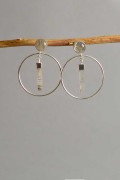 Pendulum Round Dangle Earrings / Silver, White &am, Greater Noida, Uttar Pradesh
